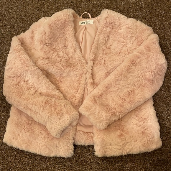 Girls H&M Faux Fur Jacket, size 8-10 | Girls Jacket - Picture 1 of 3